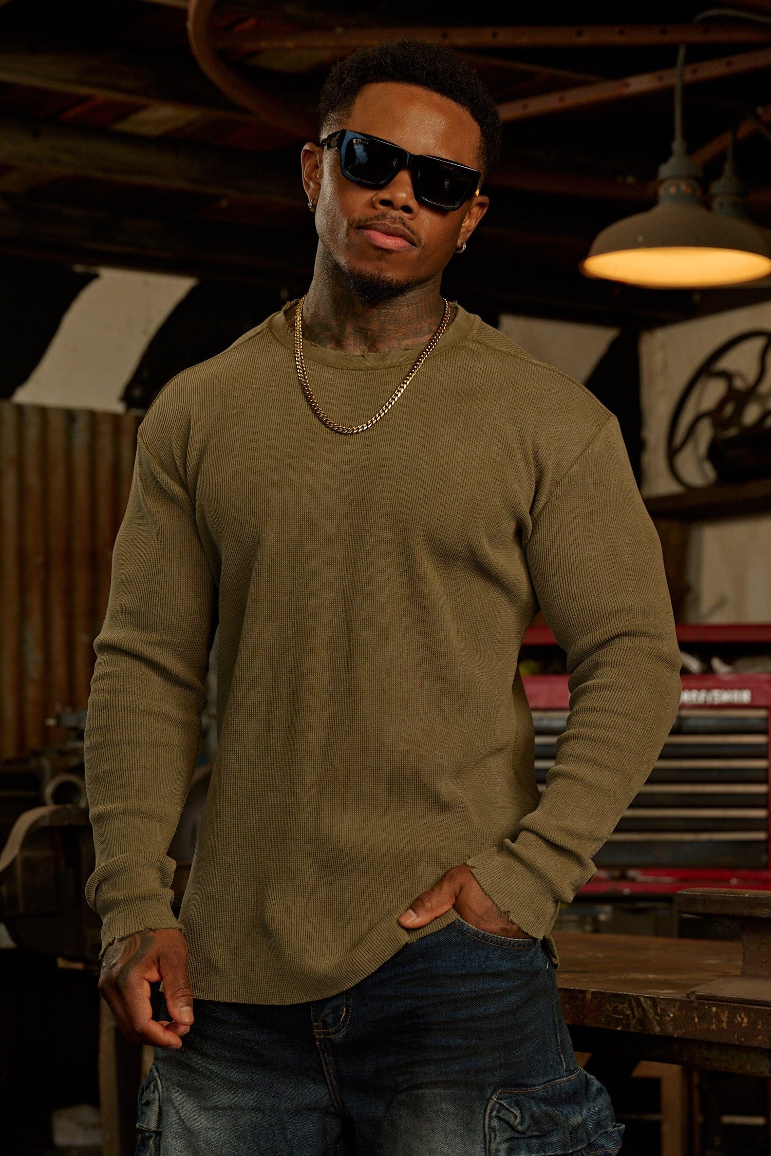 8094 - Tailored Waffle Longsleeves - Image 3